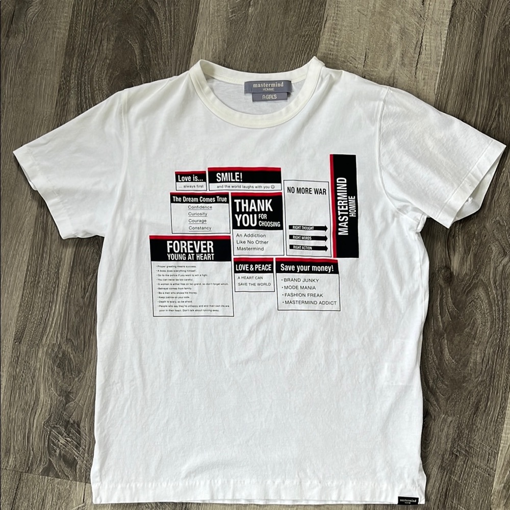 White Short Sleeve Tee with Graphic Design